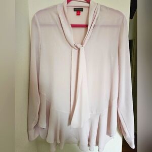 Vince Camuto Light Pink Tie Neck Blouse, S